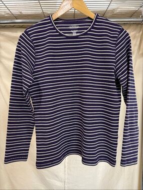 Northern Reflections Purple Striped Crewneck Sweater